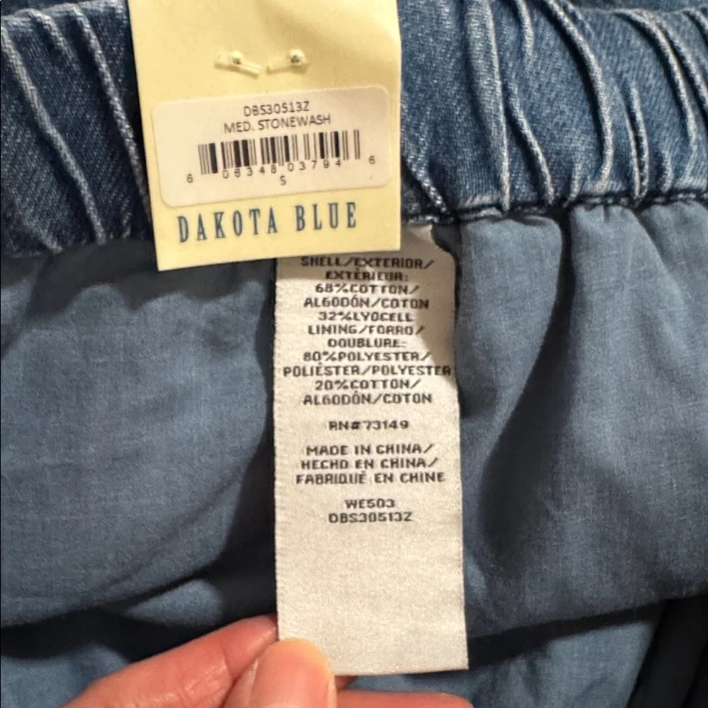 Dakota Blue Denim Bubble Hem Mini Skirt Medium Stonewash Lined NWT-Small